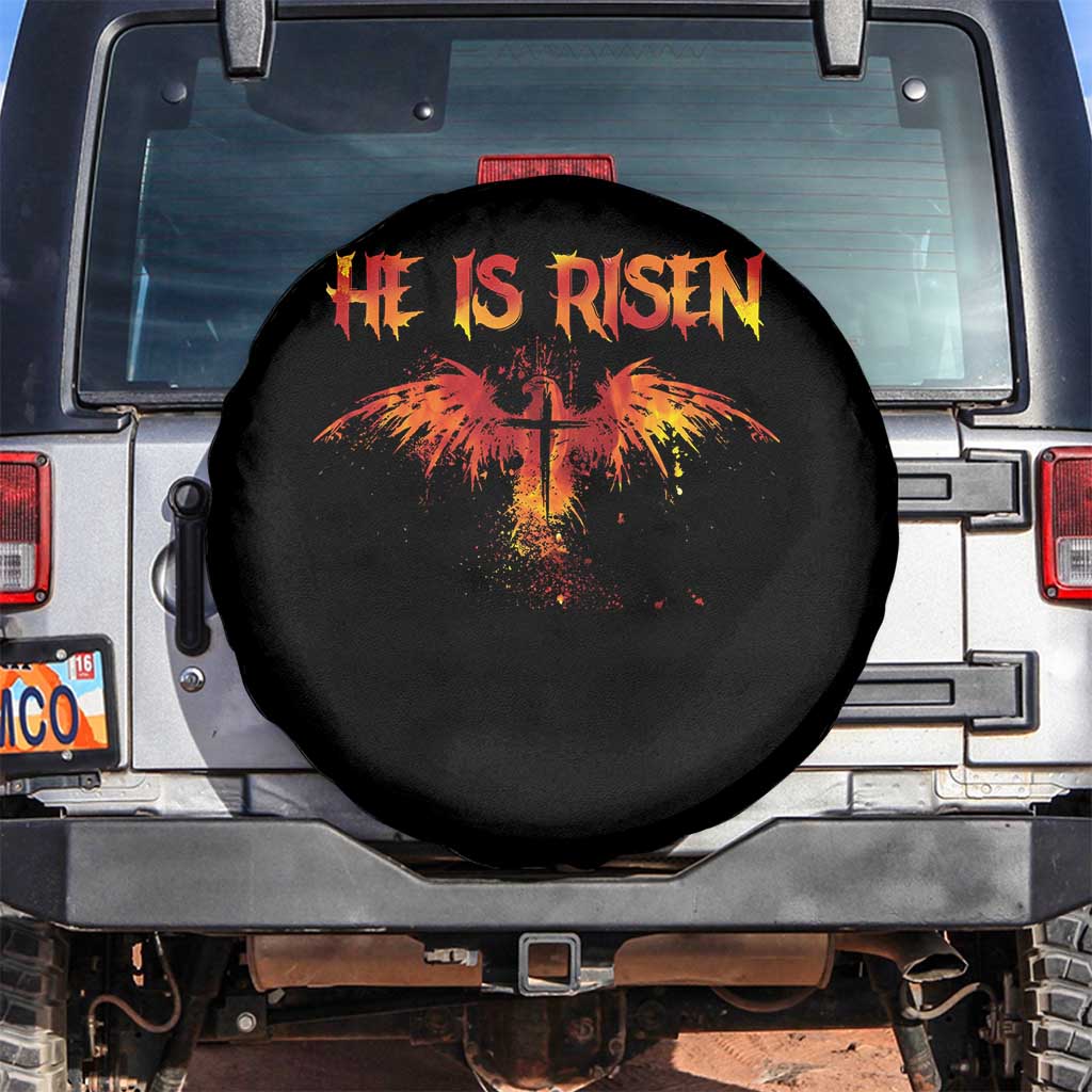 He Is Risen Spare Tire Cover Phoenix Christian Jesus Resurrection Cross - Wonder Print Shop