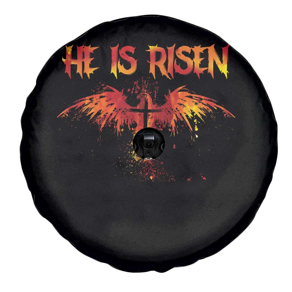 He Is Risen Spare Tire Cover Phoenix Christian Jesus Resurrection Cross - Wonder Print Shop