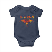 He Is Risen Baby Onesie Phoenix Christian Jesus Resurrection Cross - Wonder Print Shop
