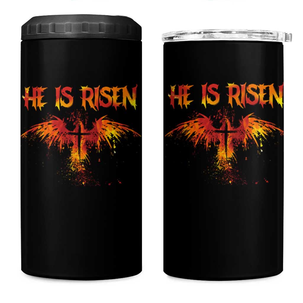 He Is Risen 4 in 1 Can Cooler Tumbler Phoenix Christian Jesus Resurrection Cross - Wonder Print Shop