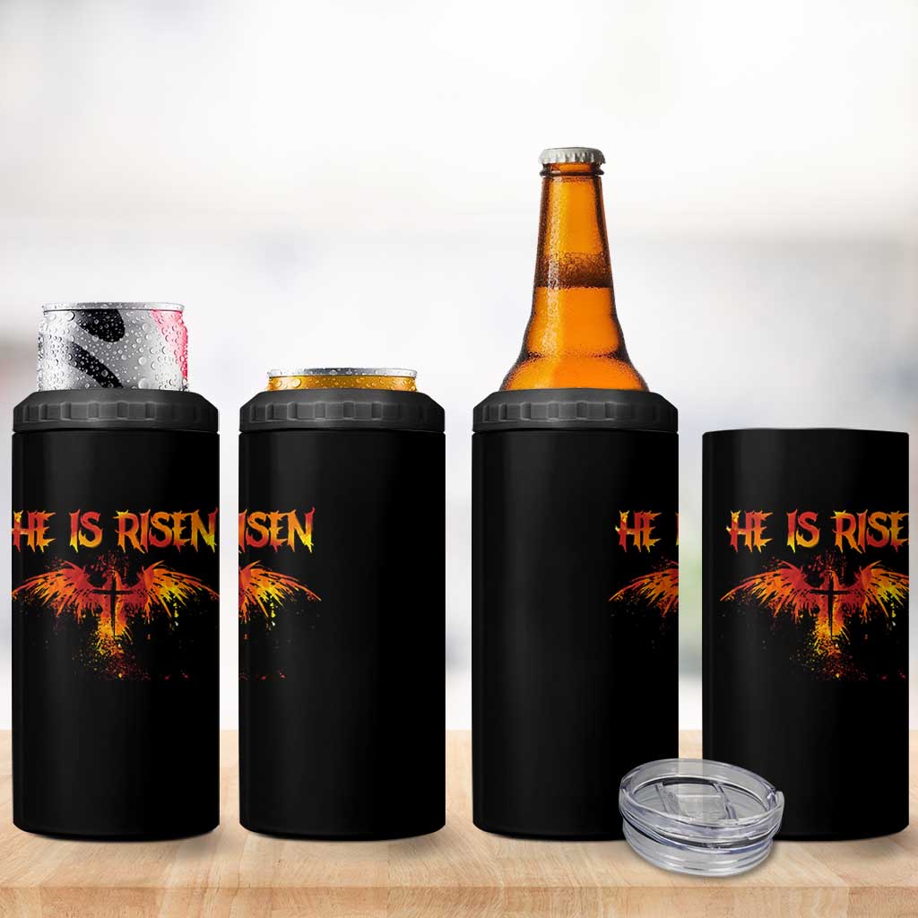 He Is Risen 4 in 1 Can Cooler Tumbler Phoenix Christian Jesus Resurrection Cross - Wonder Print Shop
