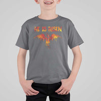 He Is Risen T Shirt For Kid Phoenix Christian Jesus Resurrection Cross - Wonder Print Shop