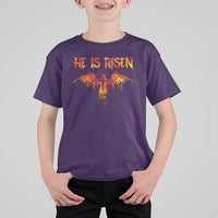 He Is Risen T Shirt For Kid Phoenix Christian Jesus Resurrection Cross - Wonder Print Shop