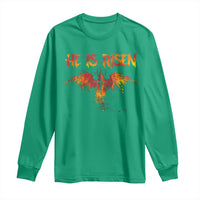 He Is Risen Long Sleeve Shirt Phoenix Christian Jesus Resurrection Cross - Wonder Print Shop
