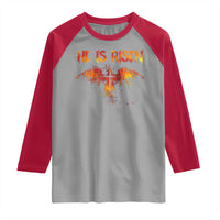 He Is Risen Raglan Shirt Phoenix Christian Jesus Resurrection Cross - Wonder Print Shop