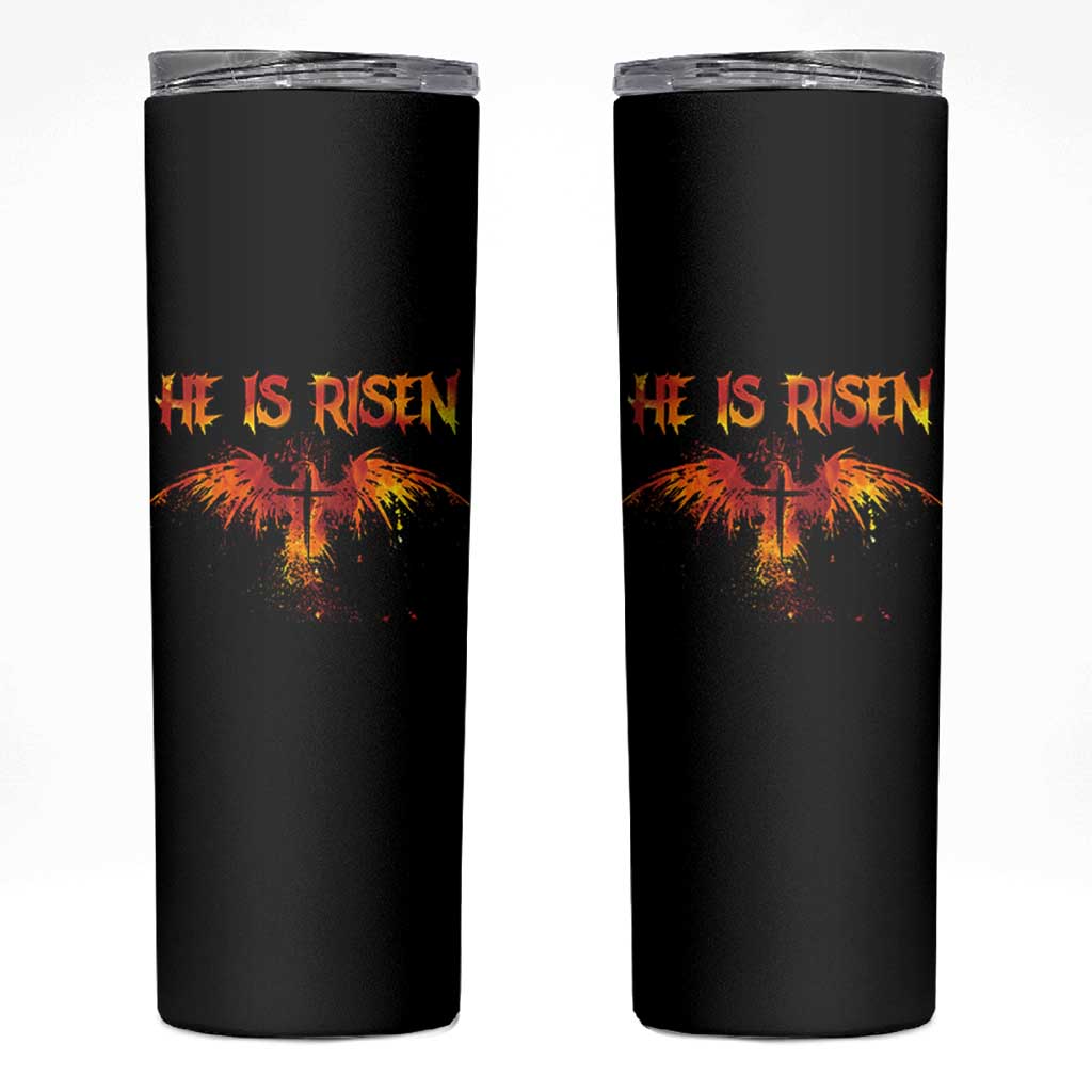 He Is Risen Skinny Tumbler Phoenix Christian Jesus Resurrection Cross - Wonder Print Shop