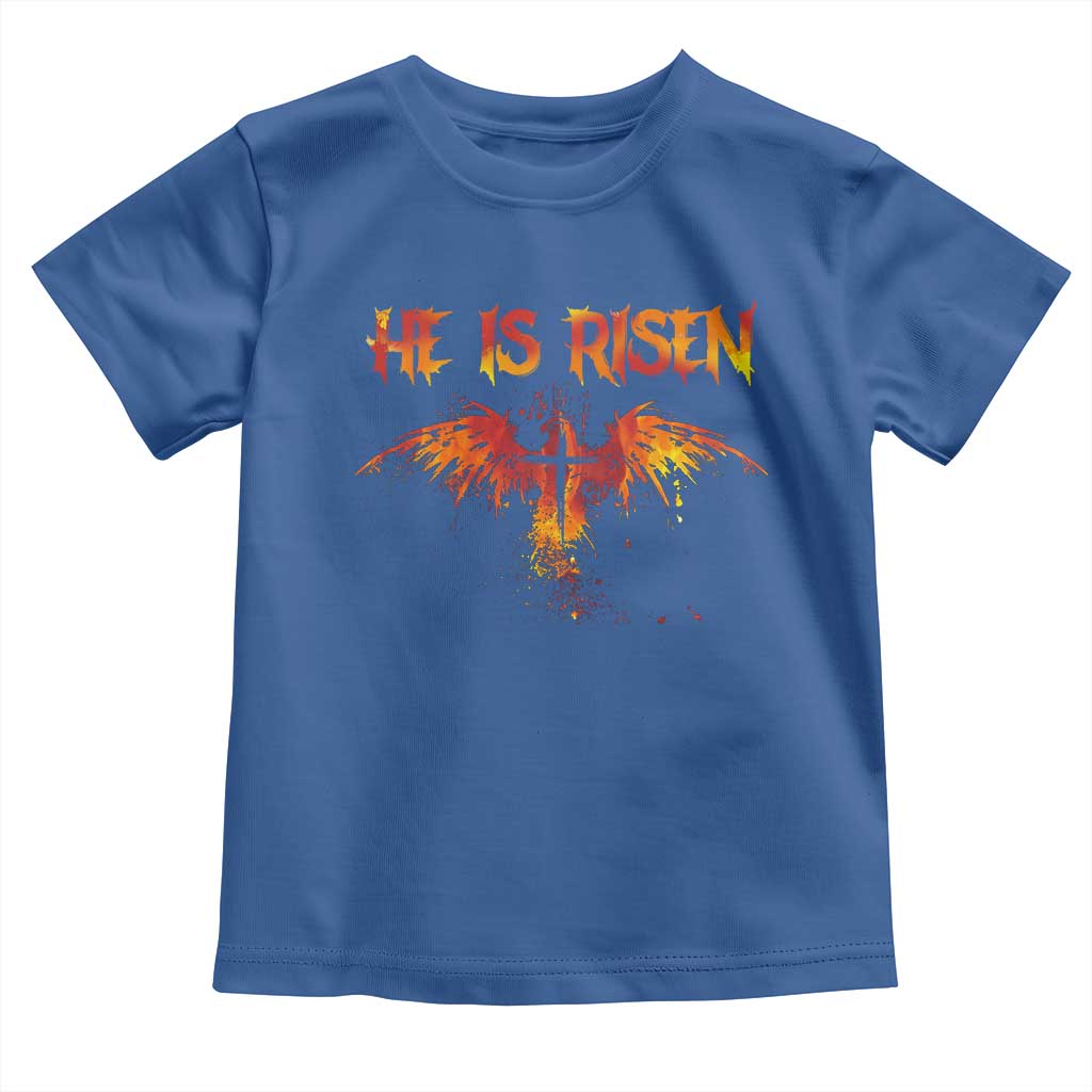 He Is Risen Toddler T Shirt Phoenix Christian Jesus Resurrection Cross - Wonder Print Shop