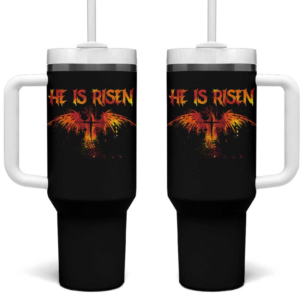 He Is Risen Tumbler With Handle Phoenix Christian Jesus Resurrection Cross - Wonder Print Shop