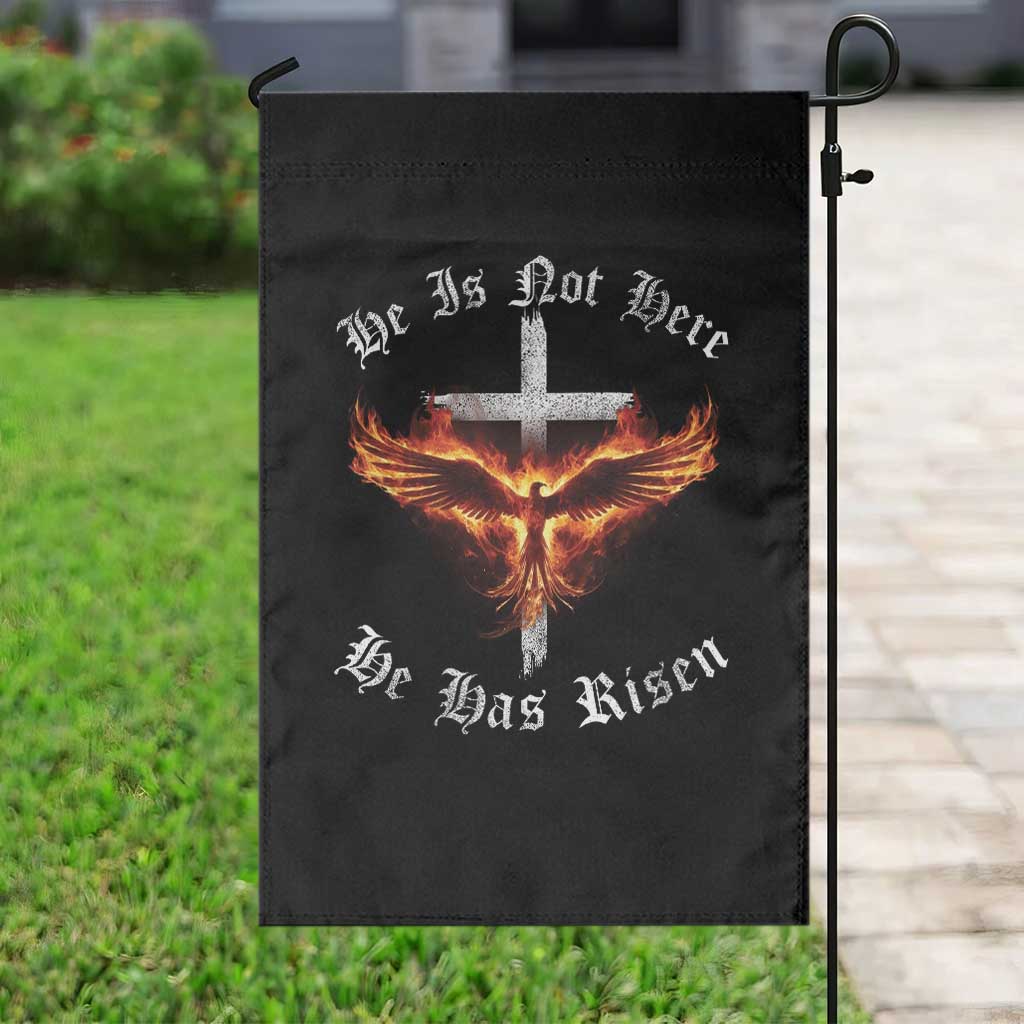 Easter Jesus Has Risen Garden Flag Christian Religious Phoenix Resurrection Cross - Wonder Print Shop