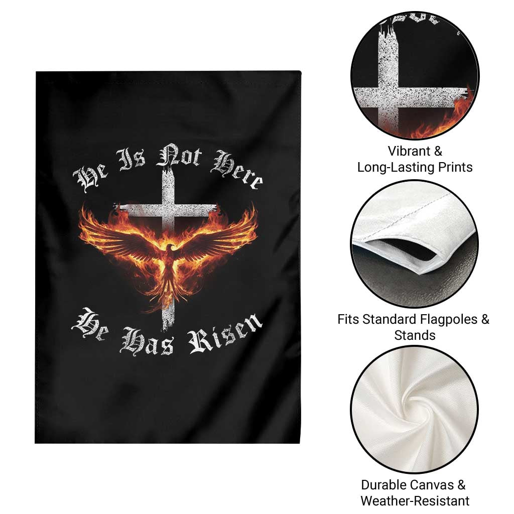 Easter Jesus Has Risen Garden Flag Christian Religious Phoenix Resurrection Cross - Wonder Print Shop