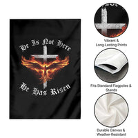 Easter Jesus Has Risen Garden Flag Christian Religious Phoenix Resurrection Cross - Wonder Print Shop