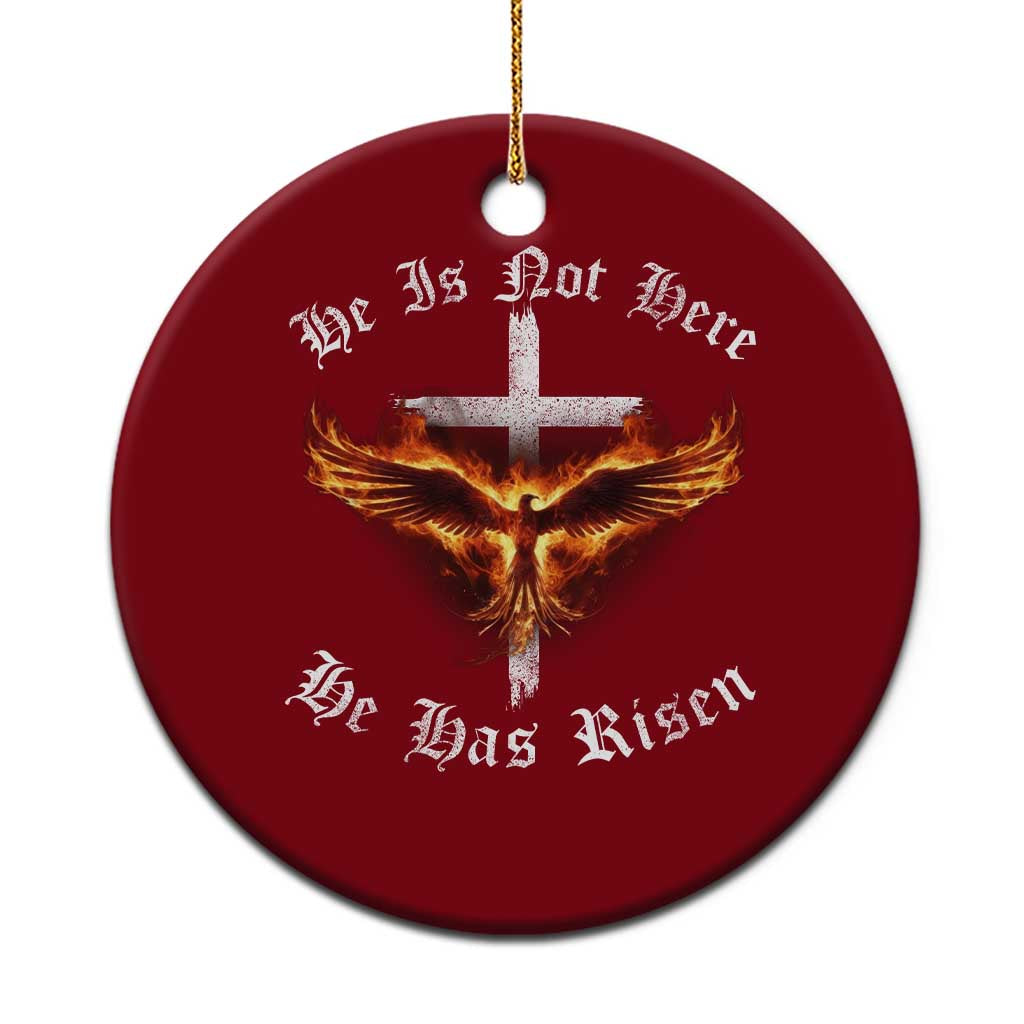 Easter Jesus Has Risen Ceramic Ornament Christian Religious Phoenix Resurrection Cross - Wonder Print Shop