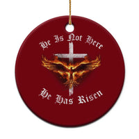 Easter Jesus Has Risen Ceramic Ornament Christian Religious Phoenix Resurrection Cross - Wonder Print Shop