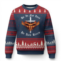 Easter Jesus Has Risen Ugly Christmas Sweater Christian Religious Phoenix Resurrection Cross - Wonder Print Shop
