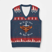 Easter Jesus Has Risen V-Neck Knit Sweater Vest Christian Religious Phoenix Resurrection Cross - Wonder Print Shop