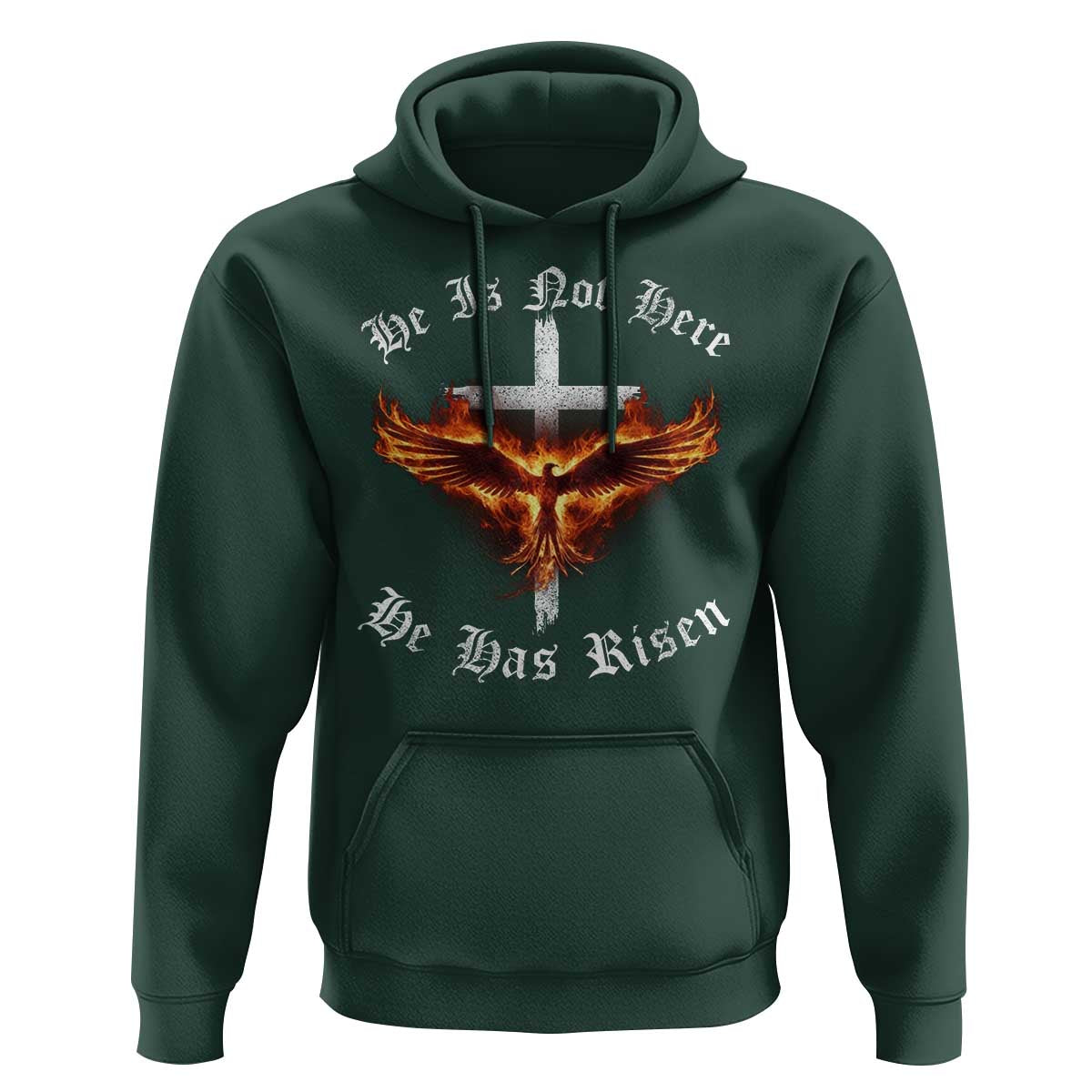 Easter Jesus Has Risen Hoodie Christian Religious Phoenix Resurrection Cross - Wonder Print Shop