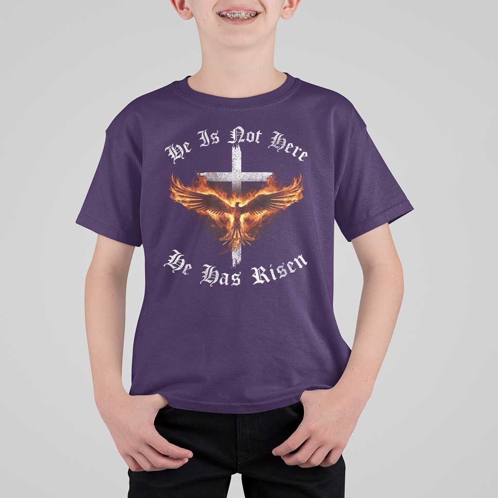 Easter Jesus Has Risen T Shirt For Kid Christian Religious Phoenix Resurrection Cross - Wonder Print Shop