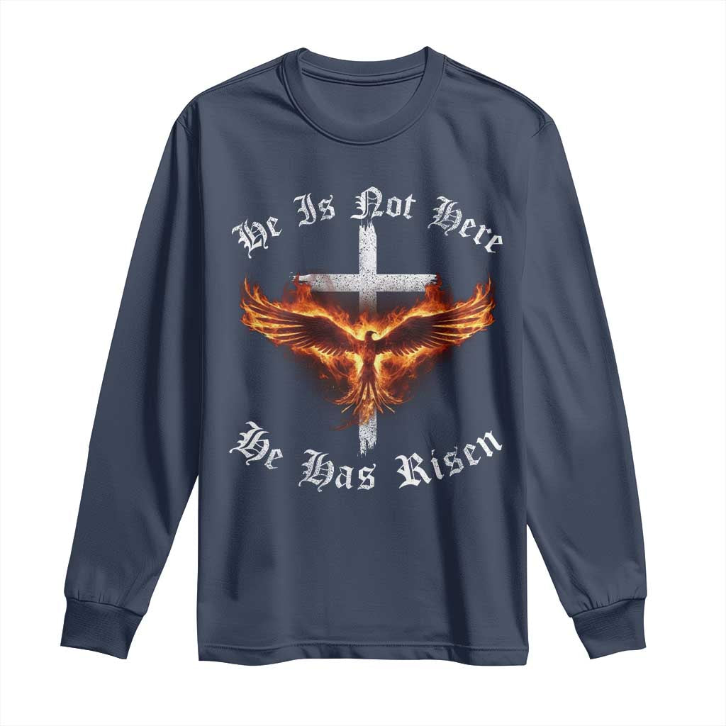Easter Jesus Has Risen Long Sleeve Shirt Christian Religious Phoenix Resurrection Cross - Wonder Print Shop