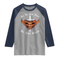 Easter Jesus Has Risen Raglan Shirt Christian Religious Phoenix Resurrection Cross - Wonder Print Shop