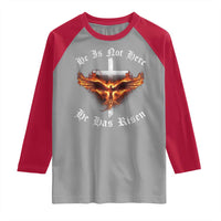 Easter Jesus Has Risen Raglan Shirt Christian Religious Phoenix Resurrection Cross - Wonder Print Shop