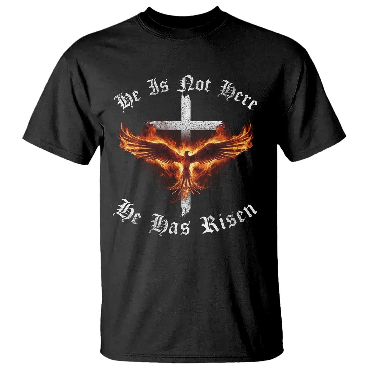 Easter Jesus Has Risen T Shirt Christian Religious Phoenix Resurrection Cross - Wonder Print Shop