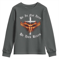 Easter Jesus Has Risen Youth Sweatshirt Christian Religious Phoenix Resurrection Cross - Wonder Print Shop