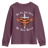 Easter Jesus Has Risen Youth Sweatshirt Christian Religious Phoenix Resurrection Cross - Wonder Print Shop