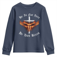 Easter Jesus Has Risen Youth Sweatshirt Christian Religious Phoenix Resurrection Cross - Wonder Print Shop