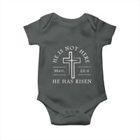 He Is Not Here He Has Risen Baby Onesie Jesus Christ Easter Cross Christian Matt 28:6