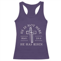 He Is Not Here He Has Risen Racerback Tank Top Jesus Christ Easter Cross Christian Matt 28:6