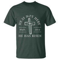 He Is Not Here He Has Risen T Shirt Jesus Christ Easter Cross Christian Matt 28:6