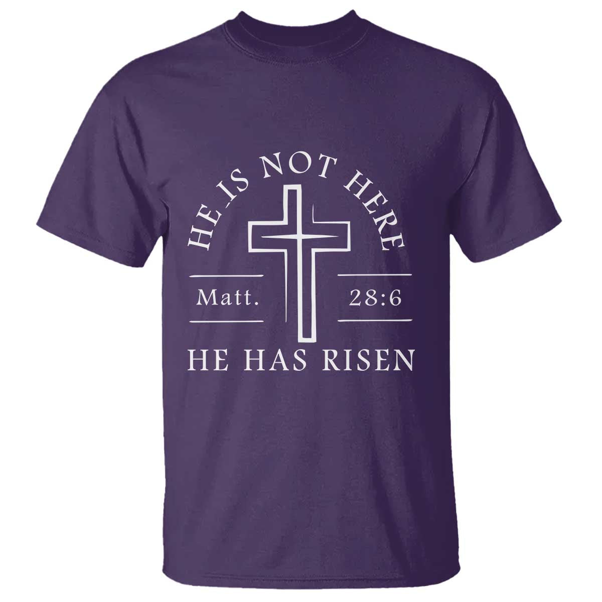 He Is Not Here He Has Risen T Shirt Jesus Christ Easter Cross Christian Matt 28:6