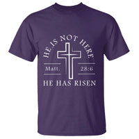 He Is Not Here He Has Risen T Shirt Jesus Christ Easter Cross Christian Matt 28:6
