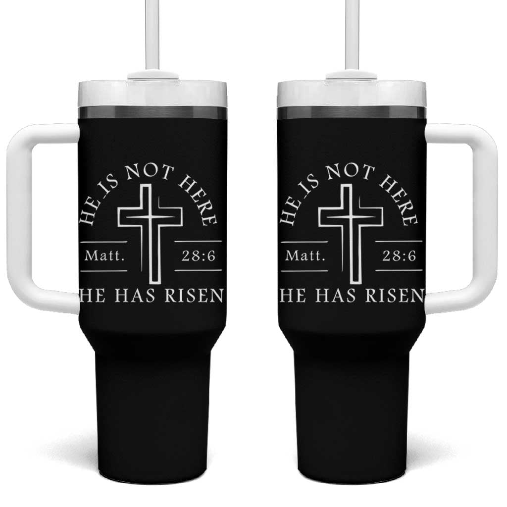 He Is Not Here He Has Risen Tumbler With Handle Jesus Christ Easter Cross Christian Matt 28:6