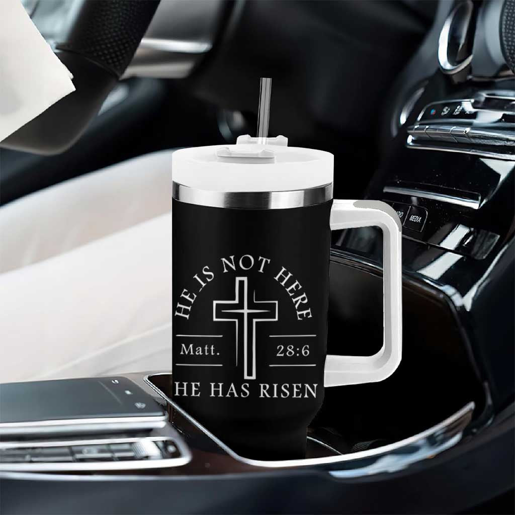 He Is Not Here He Has Risen Tumbler With Handle Jesus Christ Easter Cross Christian Matt 28:6