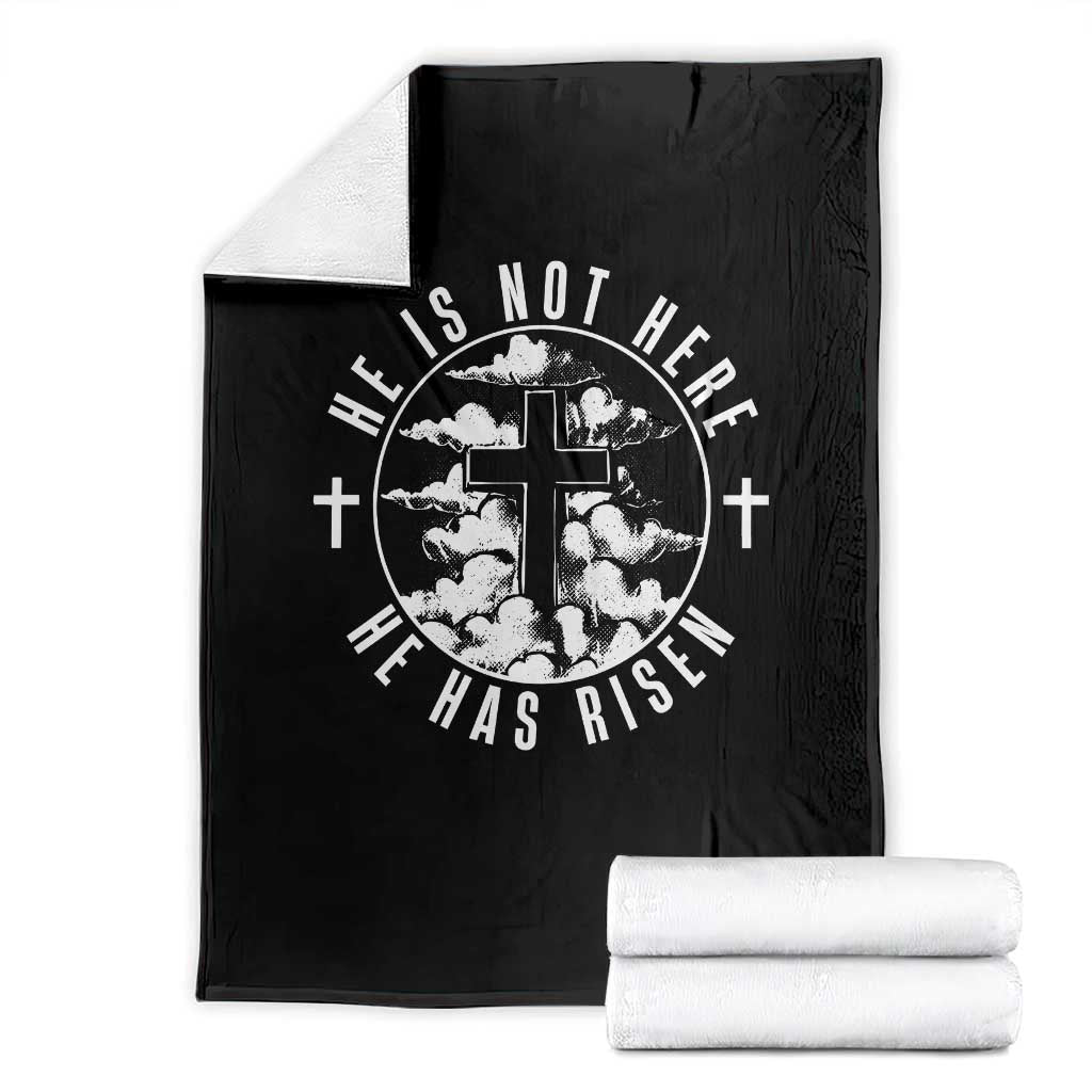 Easter Jesus Has Risen Throw Blanket Christian Bible Verse Graphic Cross 90s Style - Wonder Print Shop
