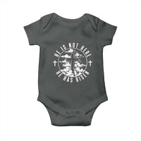 Easter Jesus Has Risen Baby Onesie Christian Bible Verse Graphic Cross 90s Style - Wonder Print Shop