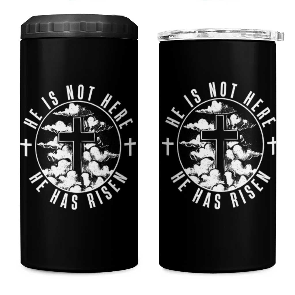 Easter Jesus Has Risen 4 in 1 Can Cooler Tumbler Christian Bible Verse Graphic Cross 90s Style - Wonder Print Shop