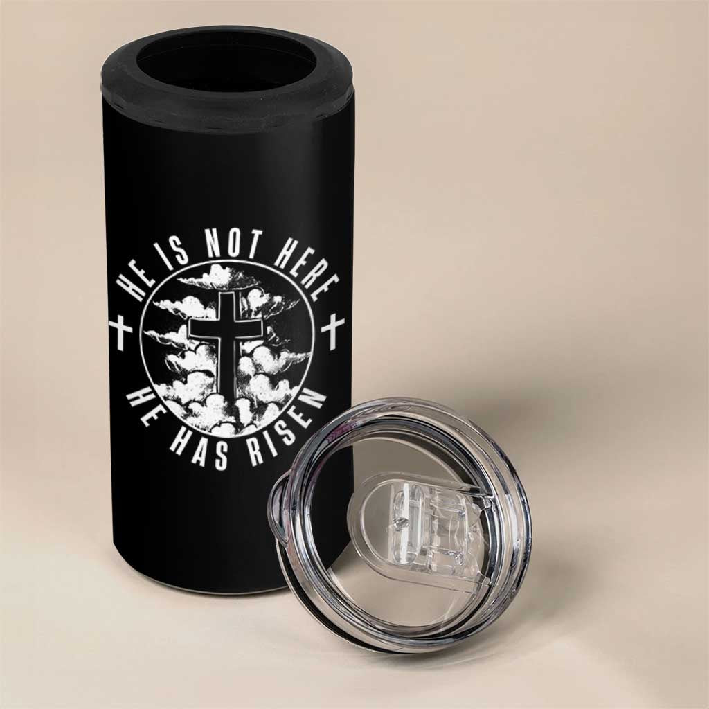 Easter Jesus Has Risen 4 in 1 Can Cooler Tumbler Christian Bible Verse Graphic Cross 90s Style - Wonder Print Shop