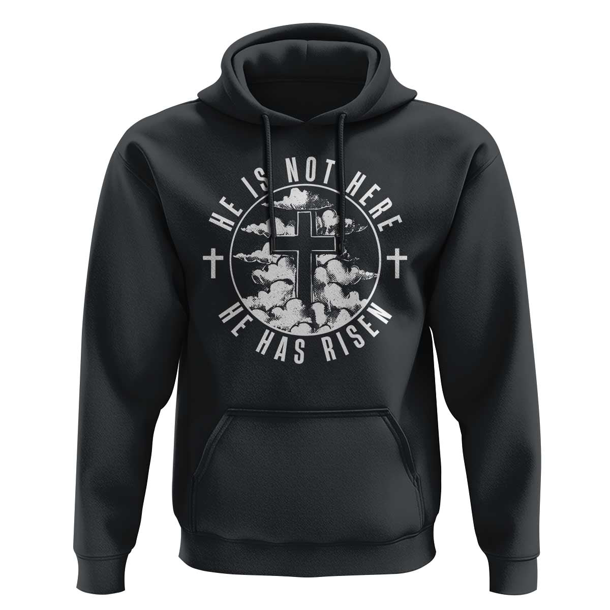 Easter Jesus Has Risen Hoodie Christian Bible Verse Graphic Cross 90s Style - Wonder Print Shop
