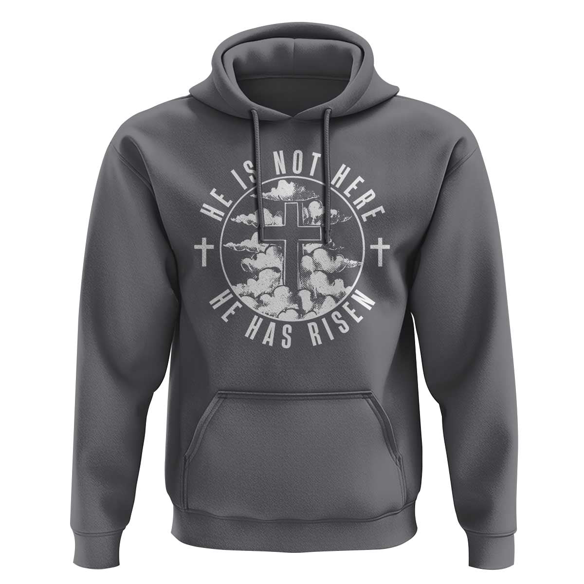 Easter Jesus Has Risen Hoodie Christian Bible Verse Graphic Cross 90s Style - Wonder Print Shop