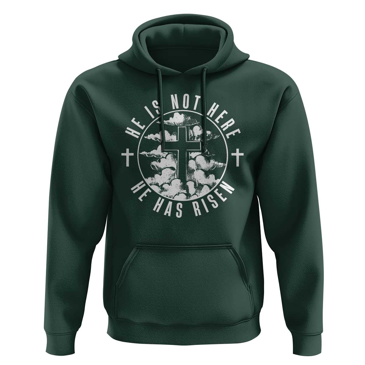 Easter Jesus Has Risen Hoodie Christian Bible Verse Graphic Cross 90s Style - Wonder Print Shop