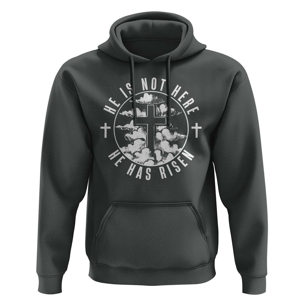 Easter Jesus Has Risen Hoodie Christian Bible Verse Graphic Cross 90s Style - Wonder Print Shop