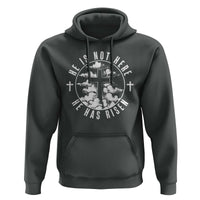 Easter Jesus Has Risen Hoodie Christian Bible Verse Graphic Cross 90s Style - Wonder Print Shop