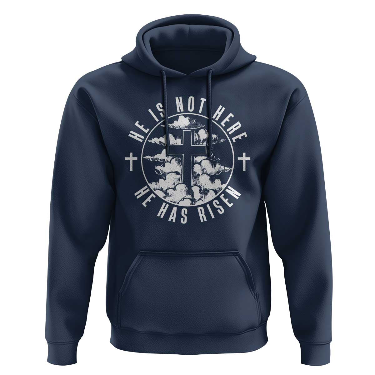 Easter Jesus Has Risen Hoodie Christian Bible Verse Graphic Cross 90s Style - Wonder Print Shop