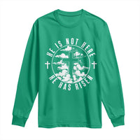 Easter Jesus Has Risen Long Sleeve Shirt Christian Bible Verse Graphic Cross 90s Style - Wonder Print Shop