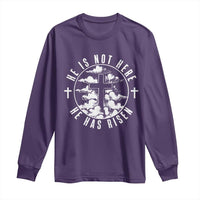 Easter Jesus Has Risen Long Sleeve Shirt Christian Bible Verse Graphic Cross 90s Style - Wonder Print Shop