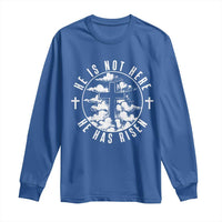 Easter Jesus Has Risen Long Sleeve Shirt Christian Bible Verse Graphic Cross 90s Style - Wonder Print Shop