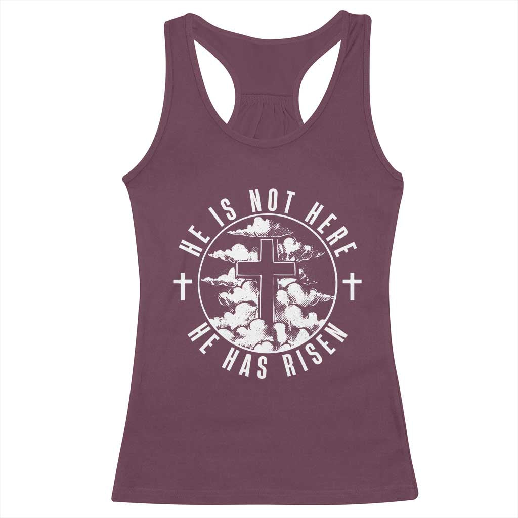 Easter Jesus Has Risen Racerback Tank Top Christian Bible Verse Graphic Cross 90s Style - Wonder Print Shop