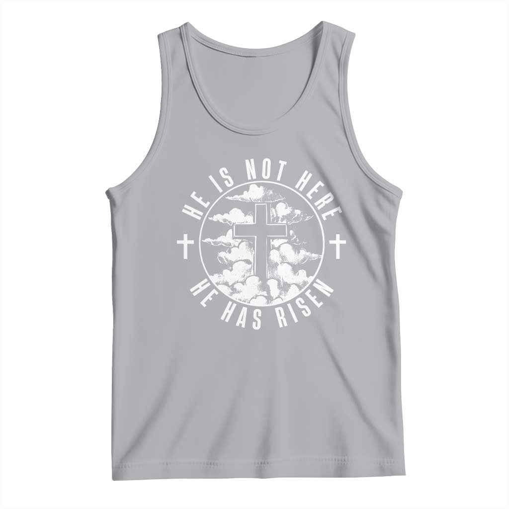 Easter Jesus Has Risen Tank Top Christian Bible Verse Graphic Cross 90s Style - Wonder Print Shop